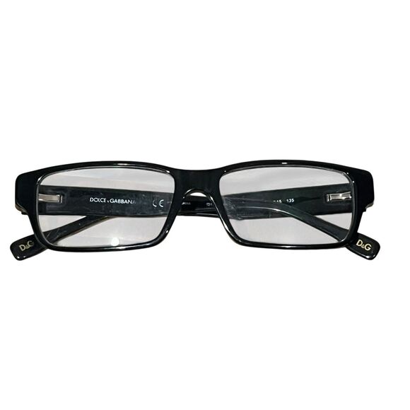 Dolce & Gabbana Black Oval Rectangle Eyeglass Frames Only academia alt 52 15 135 main image 4